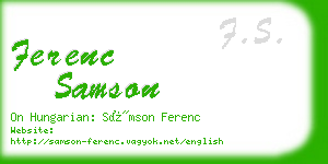 ferenc samson business card